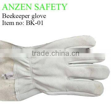 high quality white goatskin leather work glove with en388