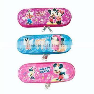 oval shape size:180*60*18mm with zip oval shape tin pencil box