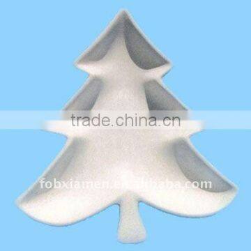 Bisque ceramic christmas tree plates u-paint