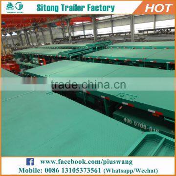 Factory Direct 3 Axles Shipping Container Platform Truck Trailer 20 40 Feet Container Semi Trailer photo-4