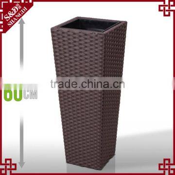 S&D Various Plastic pe Rattan Hand Made Outdoor Decorative Indoor Flower Pots / Cheap Garden Ceramic Planters and Pots Set of 3 photo-3