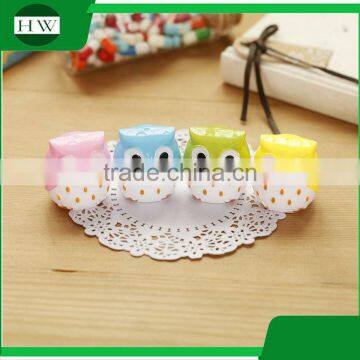 Portable Plastic Colorful Funny Child Cartoon Owl Double Pencil Sharpener photo-5