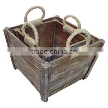 wood flowerpot