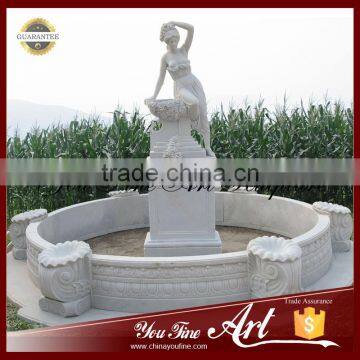 Stone Outdoor Garden White Marble Lady Water Fountain photo-2