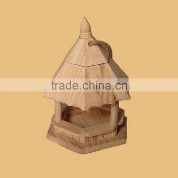 Small Wooden Bird House in Two-story Building Shape photo-2