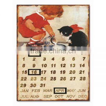 Vintage Metal Sign Antique Tin Sign Tin Calendar