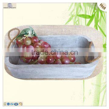 Antique String Clasp Black Gray Color Wooden Tray photo-2