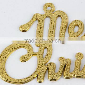 Silver/Golden English Merry Christmas Alphabet Decorative Hanging Ornaments Christmas Words Decorations photo-2