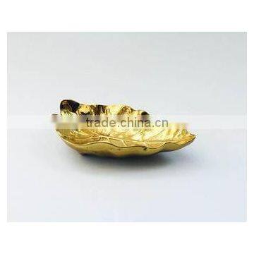 gold plated leaf design bowl