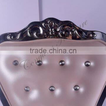 Modern pu Leather Cheap Gold King Throne Dining Chair photo-2
