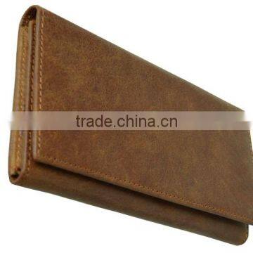 Promotion gifts crazy horse leather long credit card wallet men with coin pocket