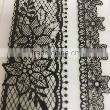 Black Embroidery Lace Rub-ons Transfer, Glitter Rub-on Transfer Sticker, Elegant Lace Transfer Sticker photo-2