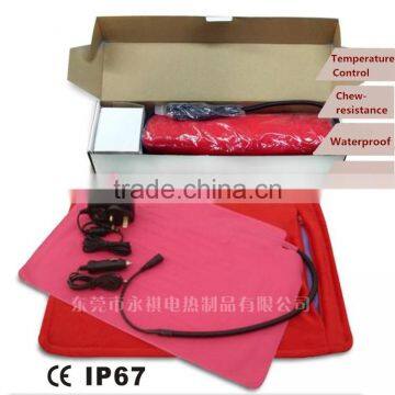 12V 33X44CM Warming Pet Dog Cat Heated Mat With Fleece Cover and Car Cigarette Lighter