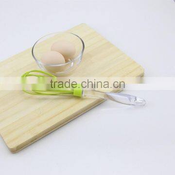 Soft Acrylic Handle Light Green Silicone Egg Whisk photo-5
