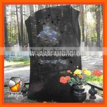 European and Russian Type Black Granite Tombstone