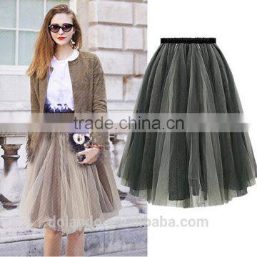 European Style Elegant Organza Long Skirts for Women photo-2