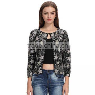 Latest embroidered bomber fashion jacket model for women