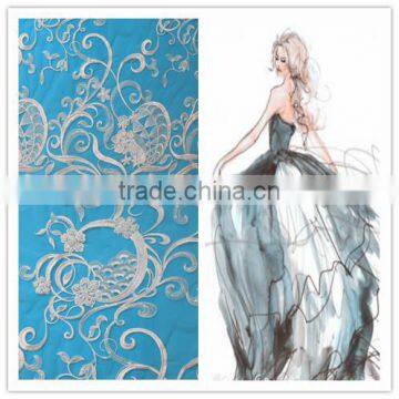 Factory wholesale accessories african lace with rhinestonefabrics tulle