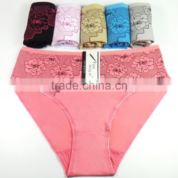 Breathable Cotton Panties With Flower Printing Grils Briefs Sexy Lingerie