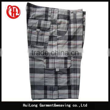 Manufacture Plaid Coated Pattern Breathable Men Pocket Shorts photo-4