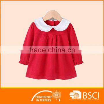 New Style Boutique Red Soft Cotton Baby Girl Dress