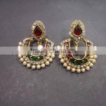 Indian Ethnic Pearl Jhumka Earrings photo-4