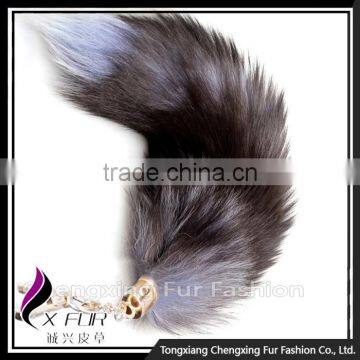 CX-R-17 Cute Fox Fur Tail Custom Metal Keychain photo-3