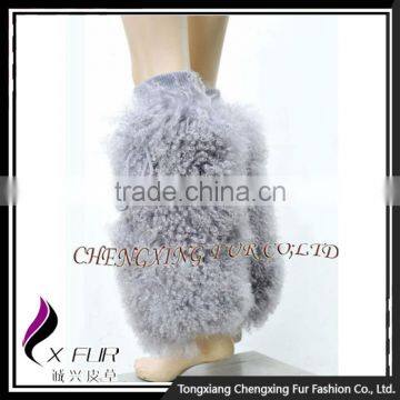 CX-A-40 Wholesale Fashion Boot Cuff Fluffy Soft Mongolian Lamb Fur Leg Warmers