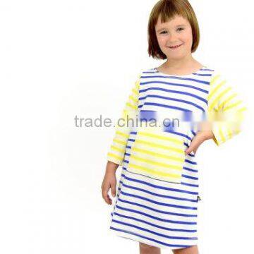 2017 New Arrival Baby Clothes Wholesale Hot Sale Cotton Cheap Blue Stripe Children's Boutique Fashion Adult Size Baby Girl Dress photo-4