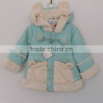 2016 Cute Baby Girl Little Bear Faux Fur Over Coat