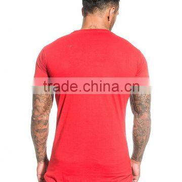 Mens Plain Gym Running Fitness T Shirt With Hem Bottom photo-4