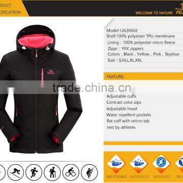 Pure Color Polyester Waterproof Softshell Women's Spring Jacket photo-5