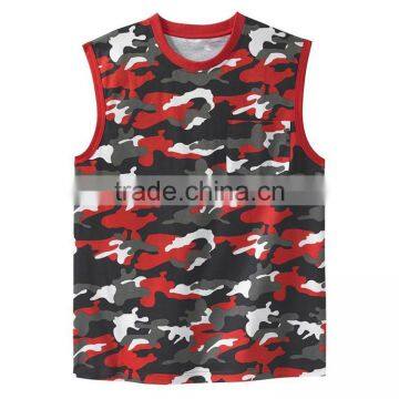 New Model Wholesale Sleeveless Camo Cheapest Ladies T Shirt With Pocket photo-4