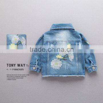 S16370A Children Clothing Boy Windbreaker Baby Denim Coats photo-2