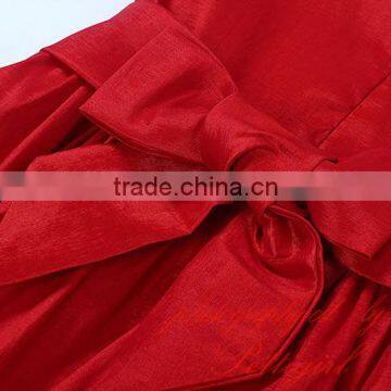 Hot Selling Red Girls Dresses Decorated With Big Flower Fashion Solid Kids Vestido Wholesale Child Wear photo-6