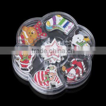 Mixed Christmas 2 Holes Wood Buttons,Multicolor 2 Holes Wood Buttons,3.4cmx2.5cm-29mmx21mm 1PCs