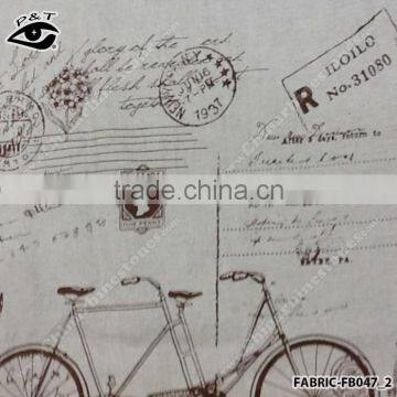 Wholesale Linen Fabric Bicycle Pattern Fabric for Household photo-3