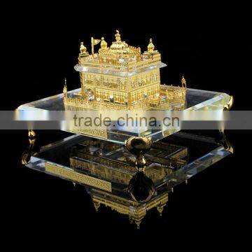 India 24K Gold Plated Crystal Golden Temple Model, Crystal Sikhism Souvenir Gift JC-TG 01 photo-2