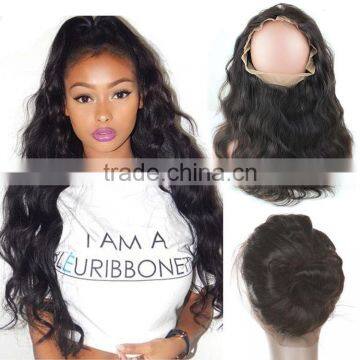 100% Unprocessed Brazilian Human Hair 360 Lace Frontal