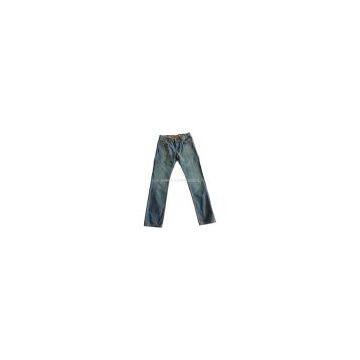 Man's Jeans With Sandblast and Monkey Wash, Black Denim photo-3