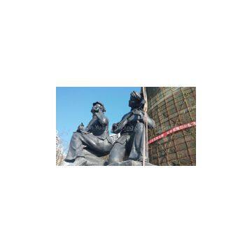 Hand Carved Brozne Garden Decoration Little Skate Boy Statues photo-2