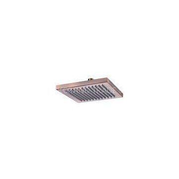 Red Copper Bathroom Overhead Rain Shower Head With Swivel Ball Joint