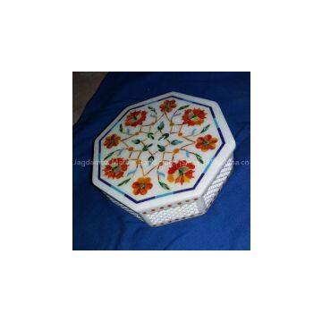 Decorative Marble Jewellery Box Inlay Work Handmade For Home Decor Arts crafts