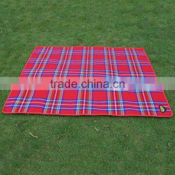 polyester red plaid waterproof mat thick soft foldable blanket beach rug polar fleece camping blanket