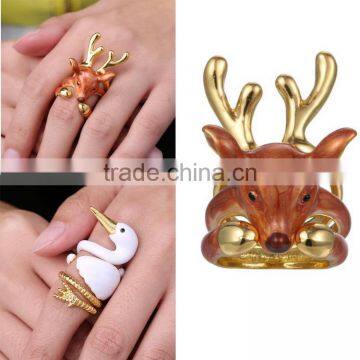 Christmas Antler Elk Deer Silver Knuckle Midi Ring 3 Pack photo-4