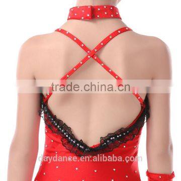Kids Low Back Sexy Harness Dress Children Girl Ballroom Performance Latin Dance Dress photo-3