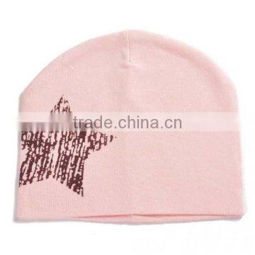 Winter Warm Korea Style 100%cotton Cute Boys&girls Big Five Star Pattern Knitted Beanie Hat for Baby photo-3