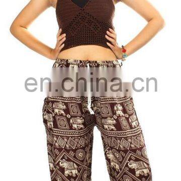 Drawstring Elephants Stamp Pattern Boho Baggie Ginnie Yoga Aladin Thoursers Pants photo-3