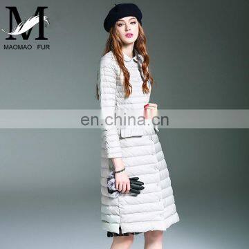 American Europen Style Winter Long Sleeve Model Classic Down Coat Womens Winter Long Coats