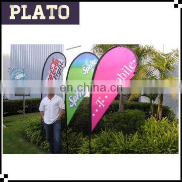 teardrop polyester beach garden advertising flag for outdoor event